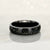 MOONDUST Tungsten Carbide Black Ring| A Cosmic Blend of Blue Moonstone and Meteorite Specs - Pristine Pieces By Amy