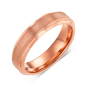 Tungsten carbide Rose Gold Ring with Brushed Middle| A Perfect Blend of Elegance and Durability - Pristine Pieces By Amy