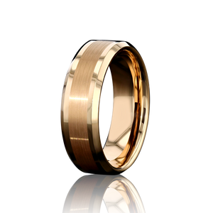 "PRISTINE " Tungsten Carbide Rose Gold Ring 6mm, 8mm w/ Rose Gold Brushed Middle