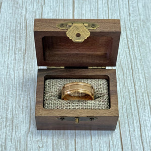 “BISHOP” Tungsten Carbide Rose Gold Ring 8mm w/ Checkered Pattern - Pristine Pieces By Amy