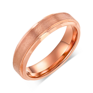 "PRISTINE " Tungsten Carbide Rose Gold Ring 6mm, 8mm w/ Rose Gold Brushed Middle