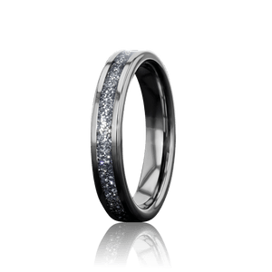 “ELYSIAN” Tungsten Carbide Silver Ring 4mm Eternity Band w/ Cubic Zirconia - Pristine Pieces By Amy