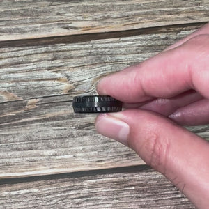 "TIMBER" Tungsten Carbide Black Ring 8mm w/ Black Dyed Koa Wood