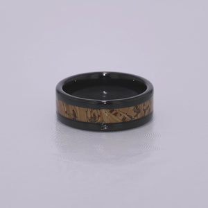 "SOMMELIER " Tungsten Carbide Black Ring 8mm w/ Cork