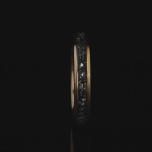 “STARLIGHT” Tungsten Carbide Rose Gold Ring 4mm w/ Crushed Meteorite