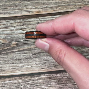"TIMBER" Tungsten Carbide Black Ring 8mm w/ Red Dyed Koa Wood